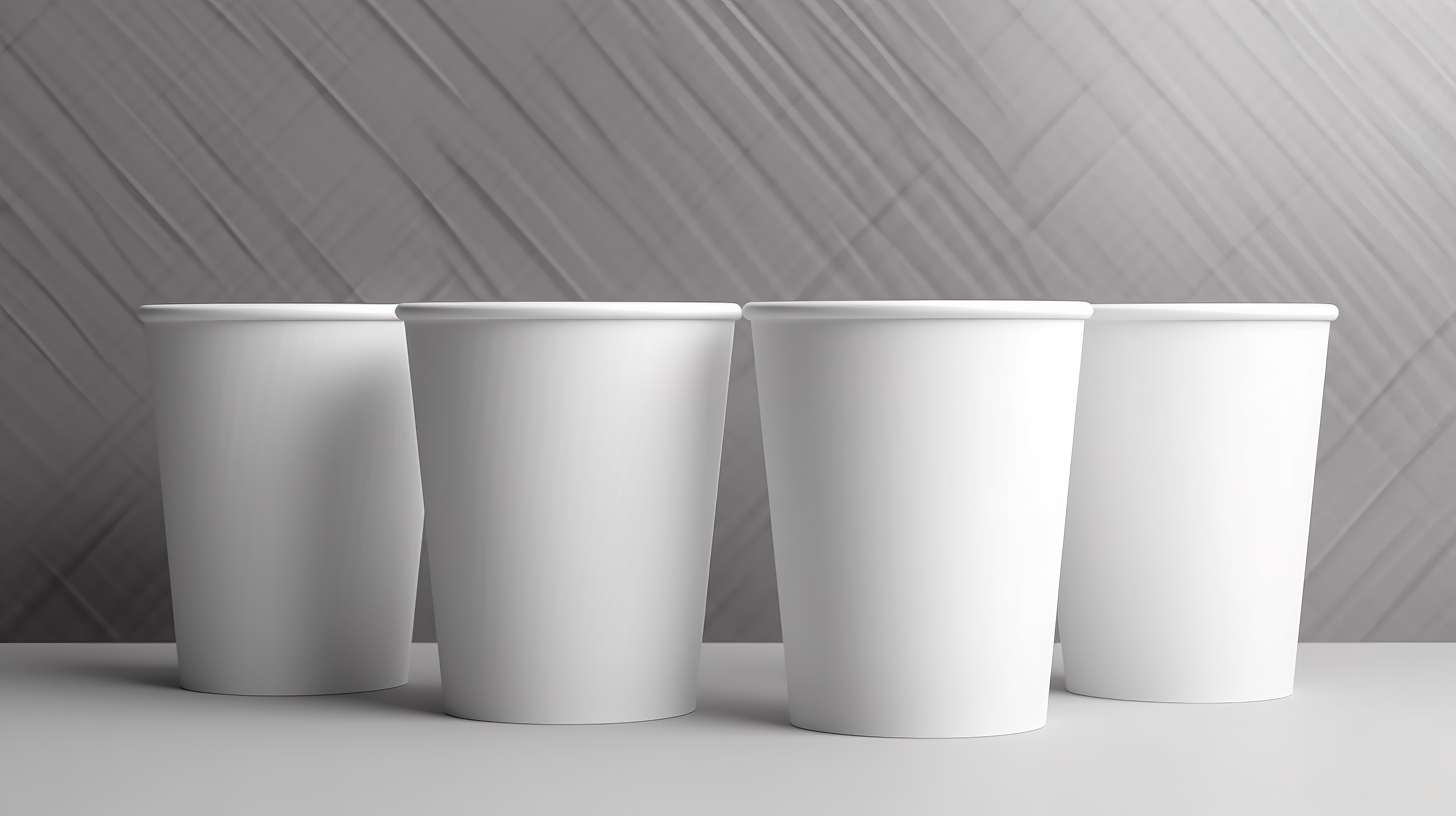 白色食品容器空白圆形纸杯的 3d 渲染图片
