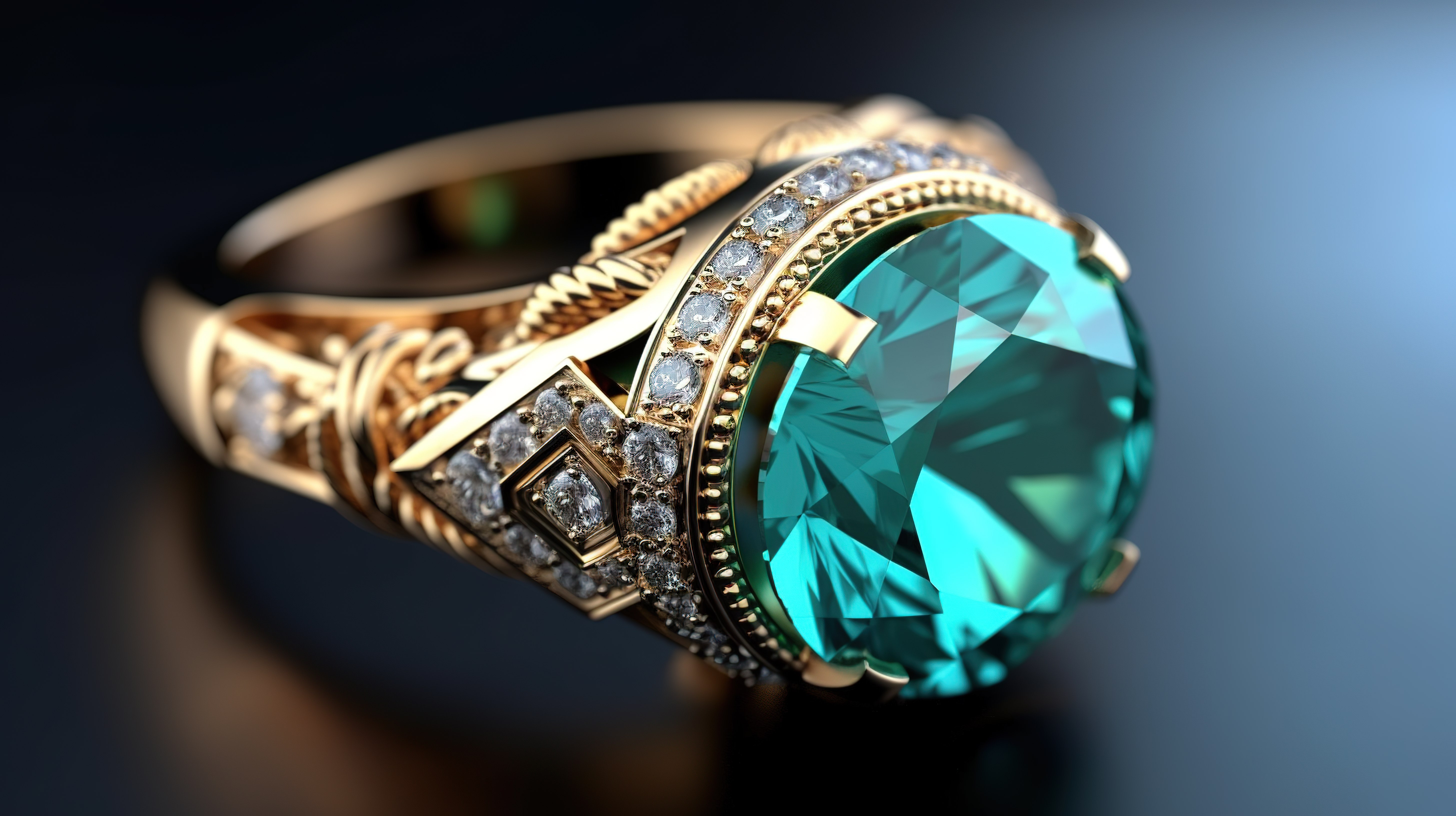 精美的珠宝饰有宝石 3d 渲染图片