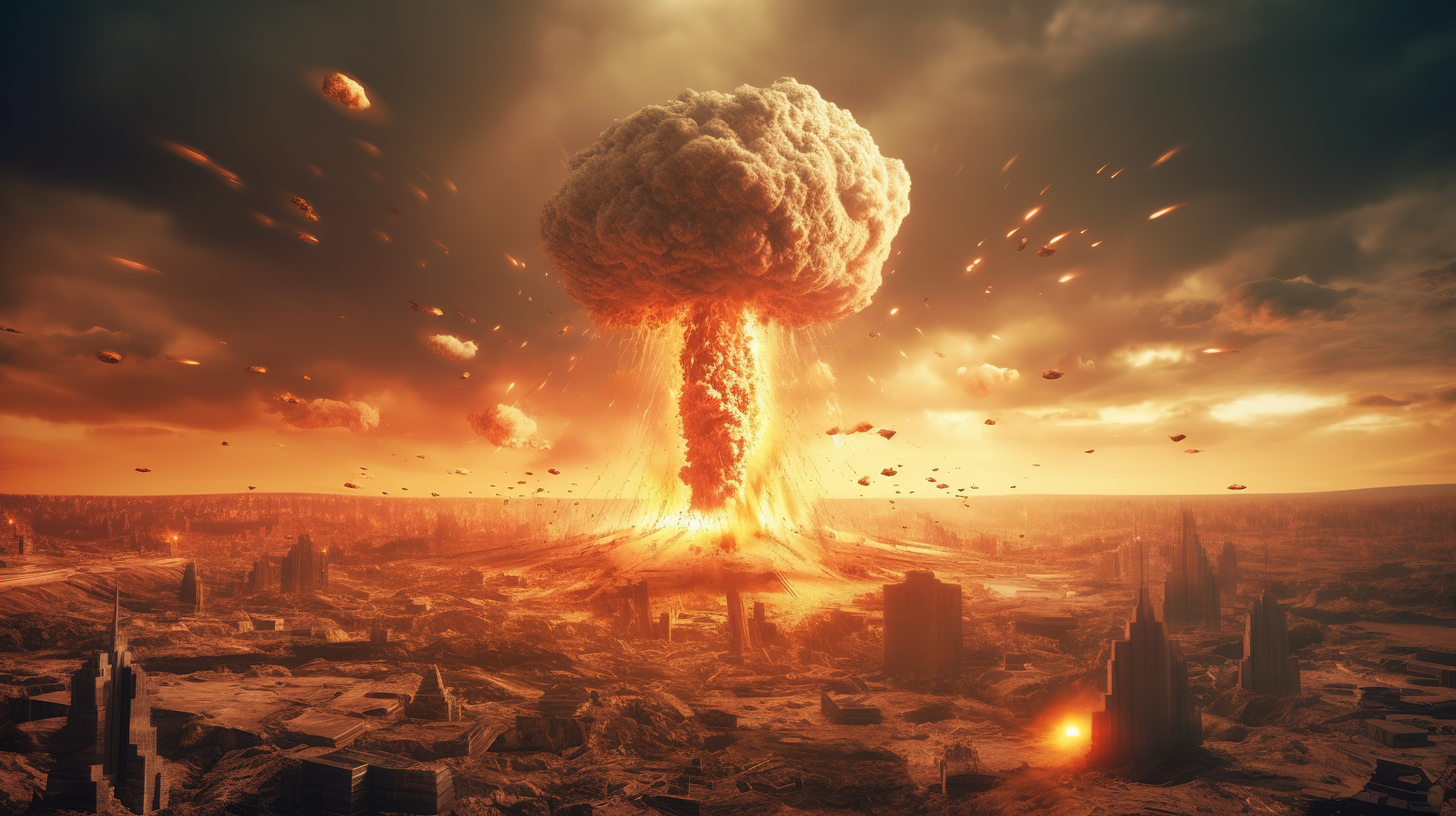 核战争灾难的 3d 插图图片