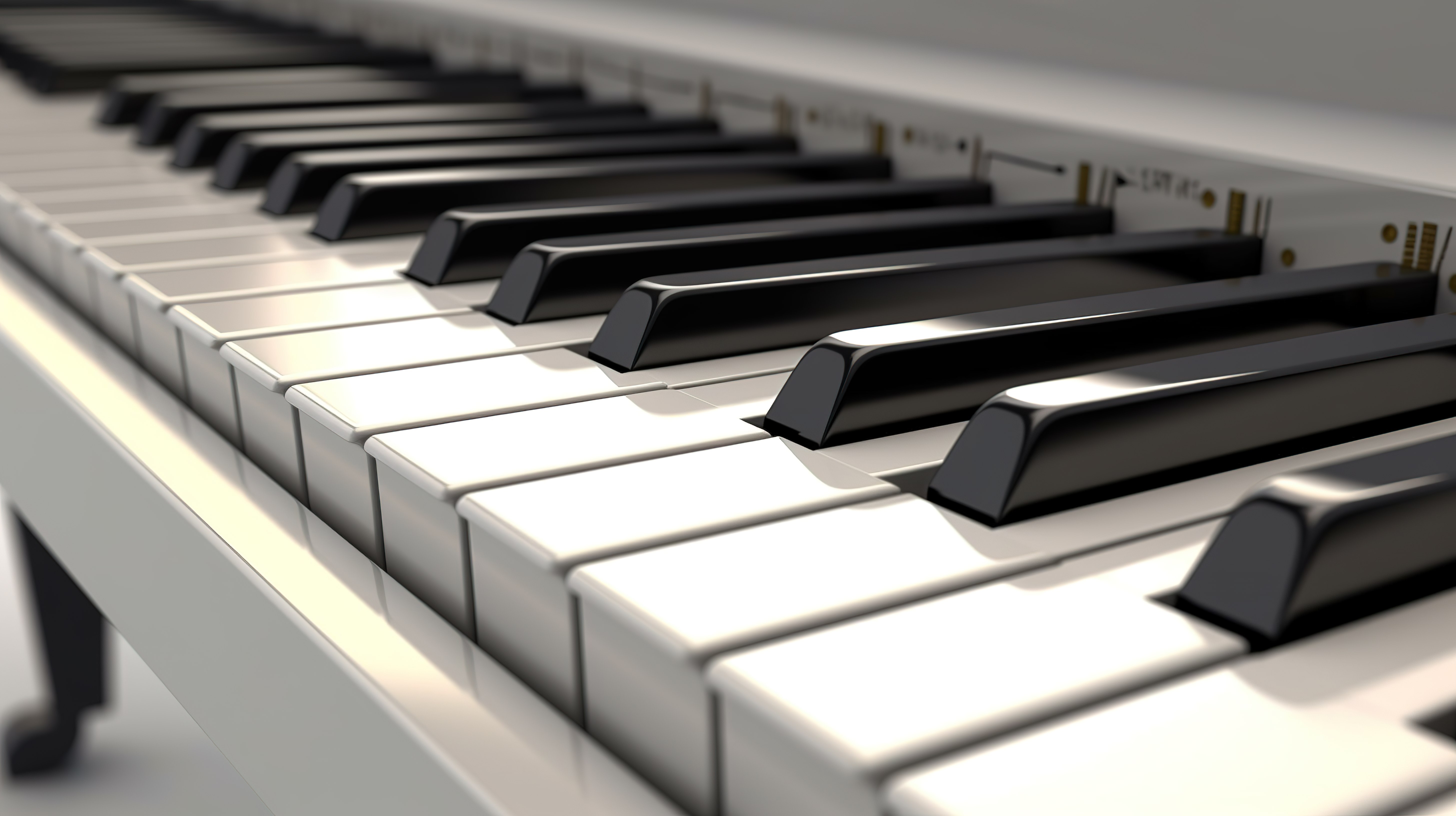 浅色背景的 3D 渲染图像，钢琴键按一个八度排列图片