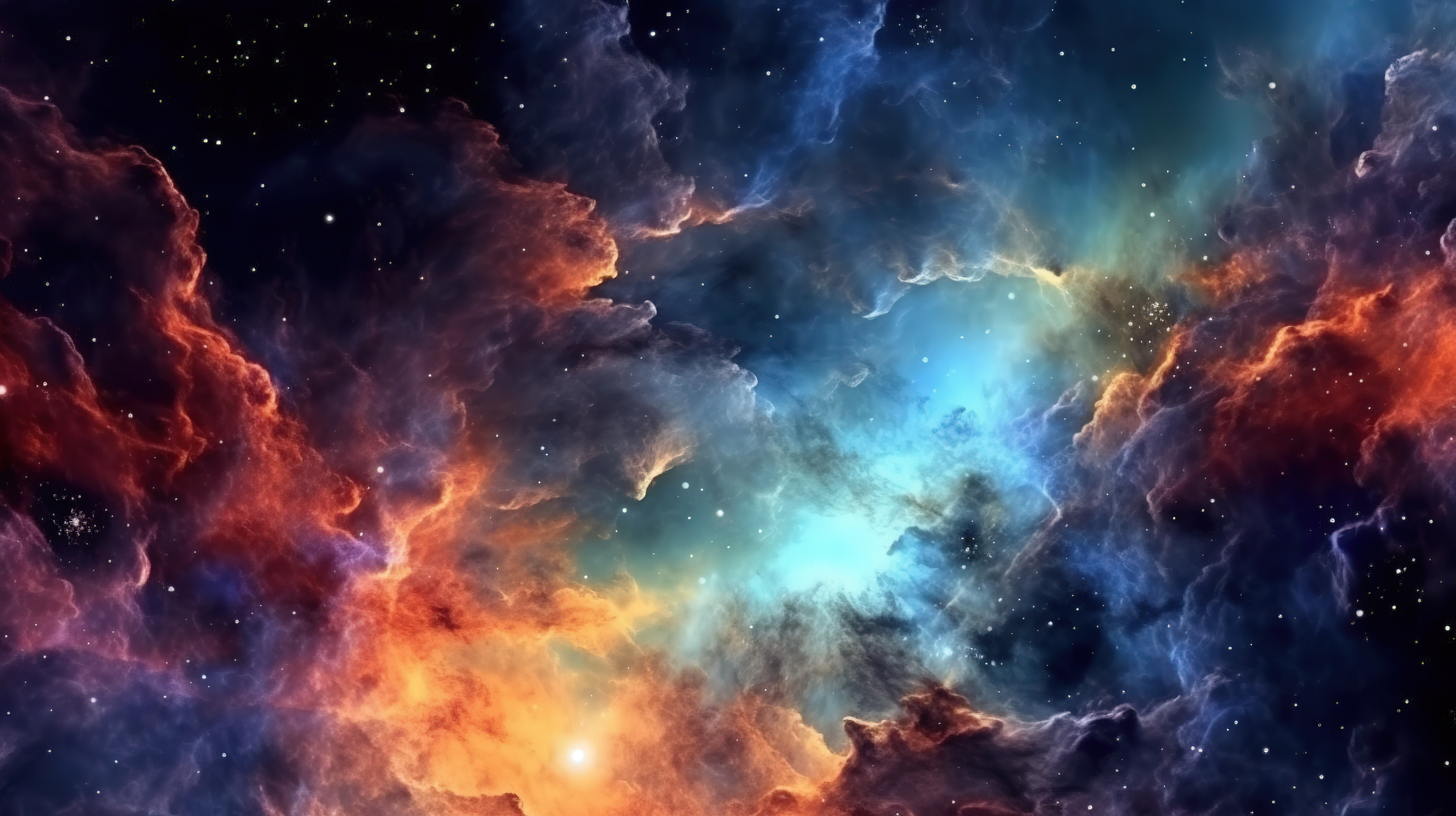 充满活力的宇宙特写 3D 渲染夜空中令人惊叹的五彩星云图片