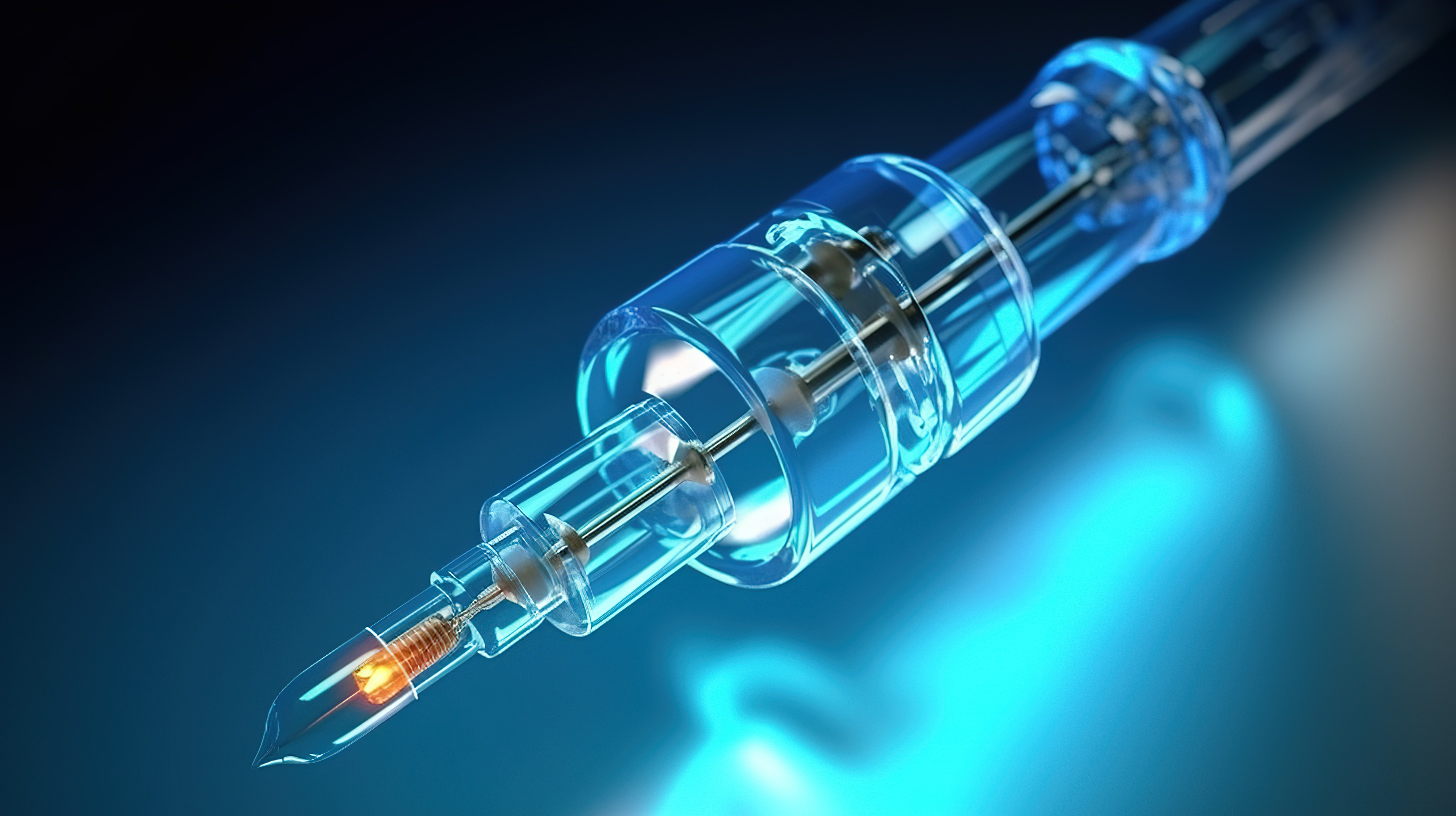 医疗用针头疫苗注射器的 3D 渲染图片