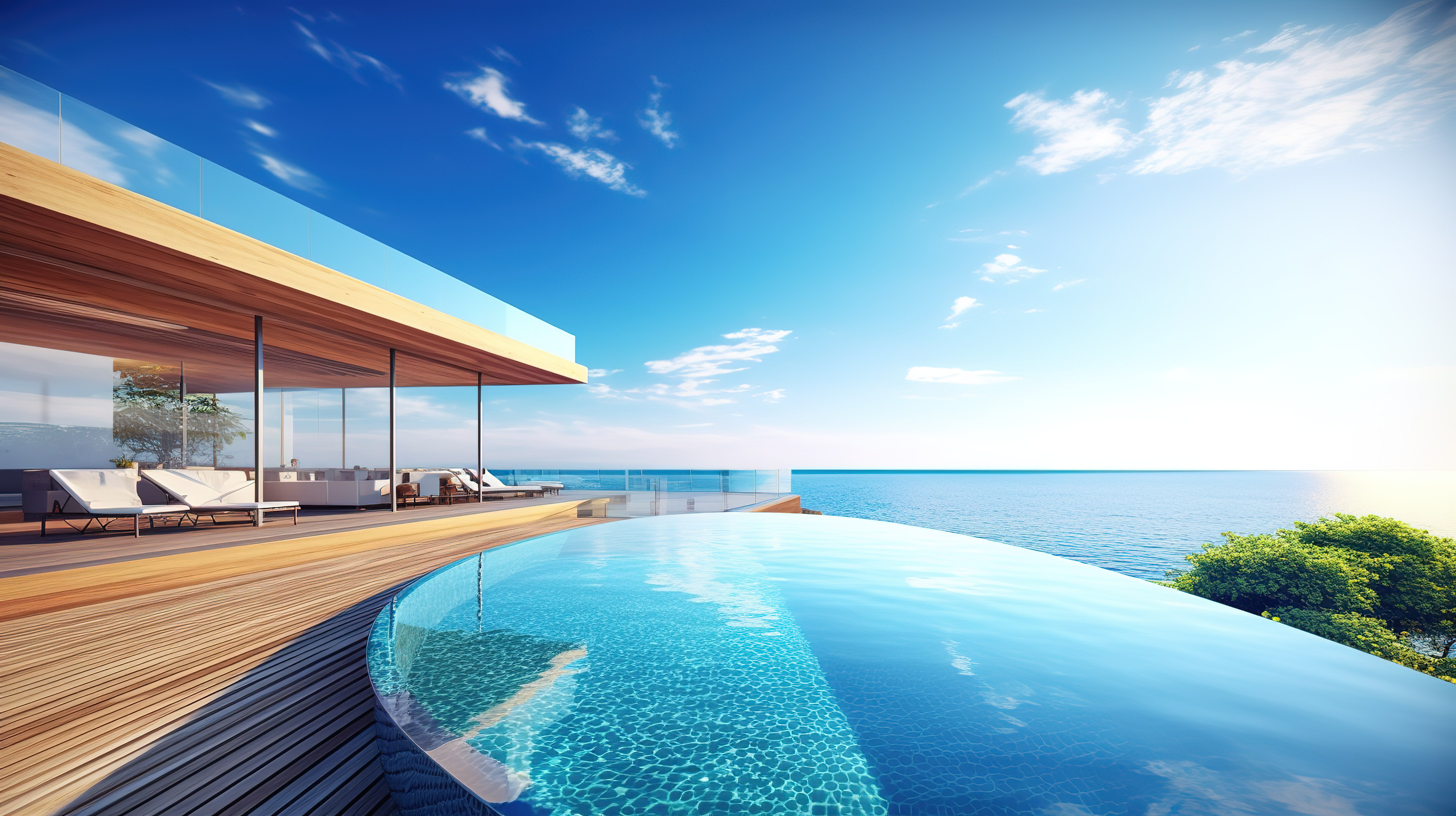 豪华住宅，靠近海滩，拥有 3D 渲染的私人游泳池，享有令人惊叹的海景图片