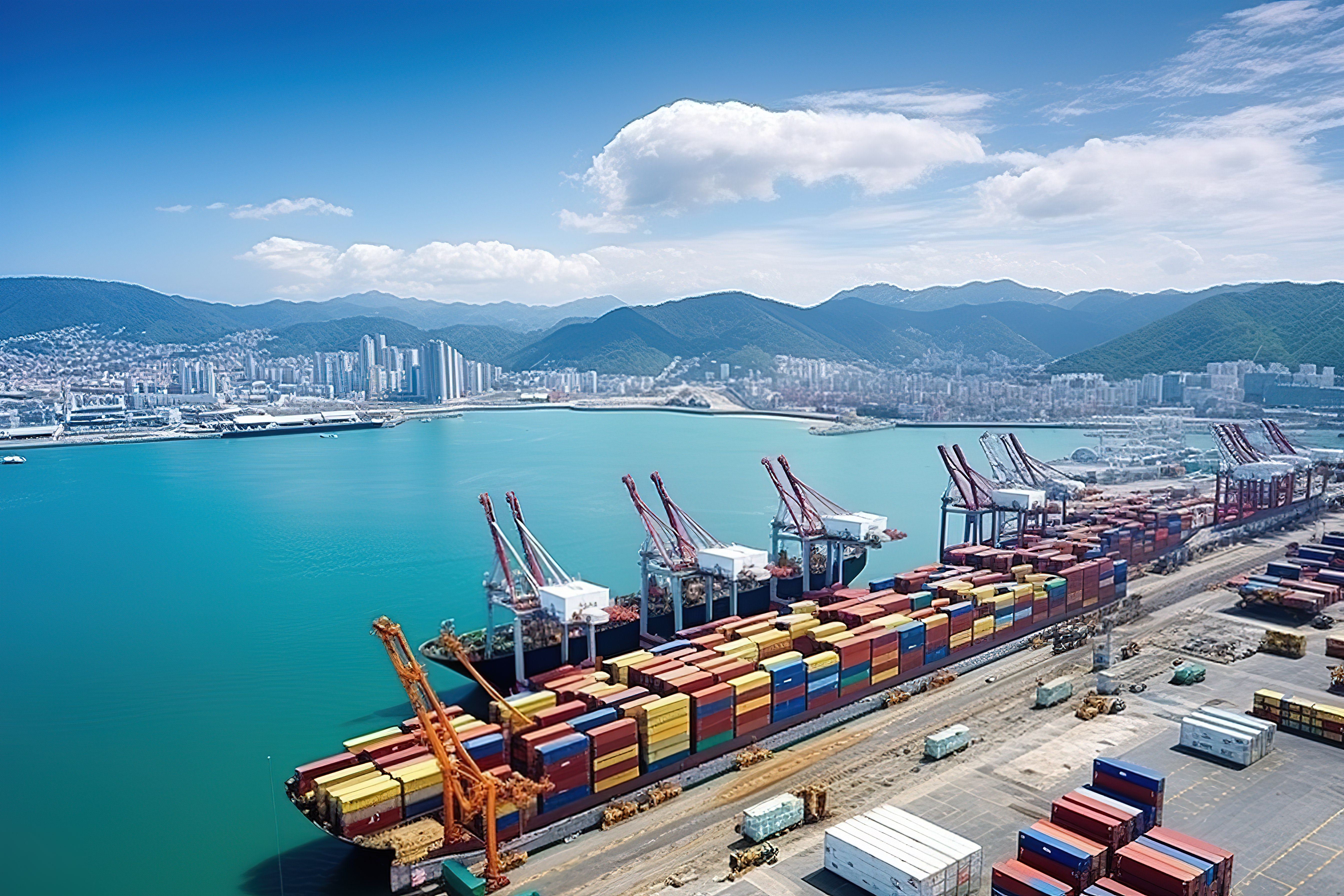 香港新西兰韩国货物进出口图片