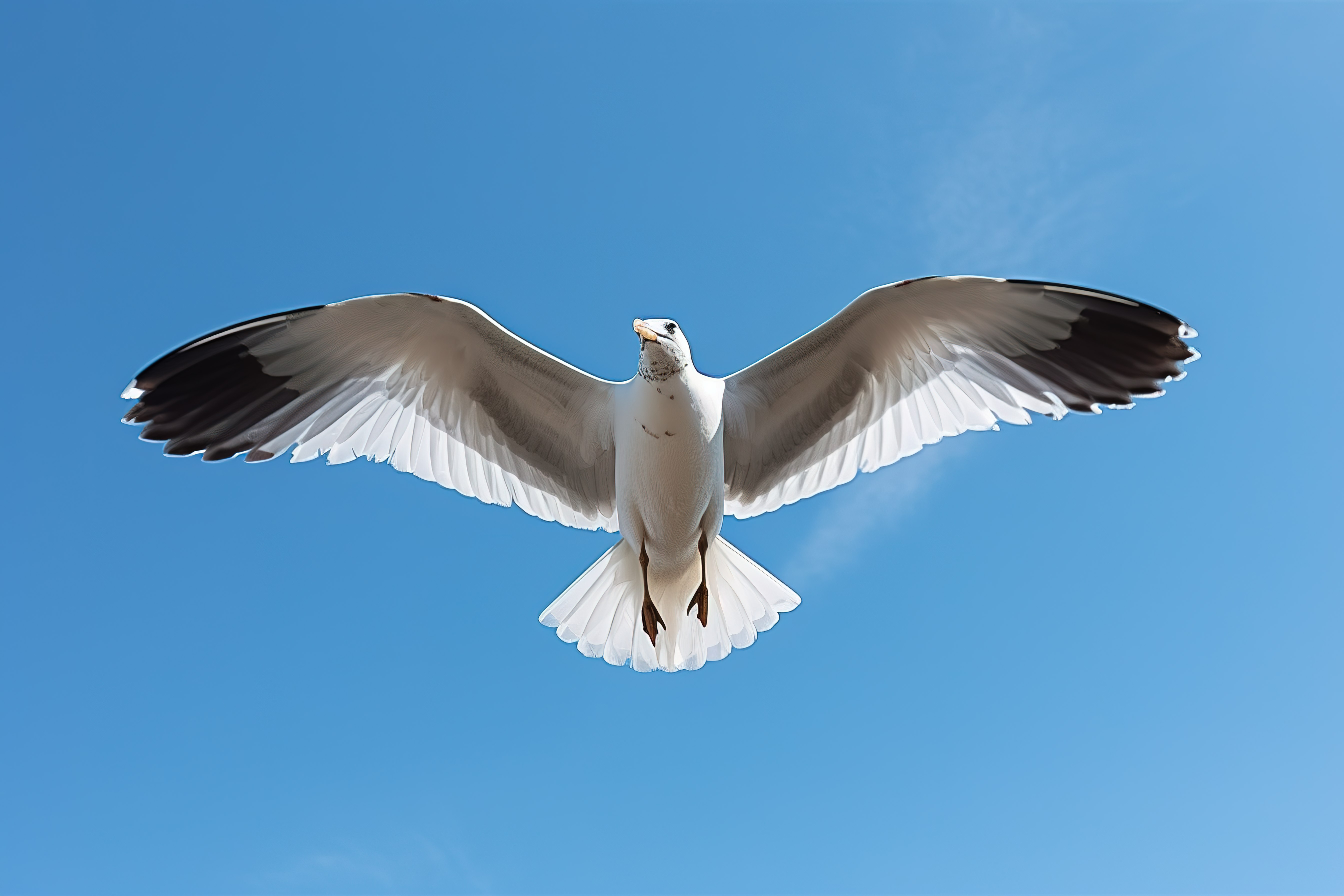海鸥在蓝天翱翔图片