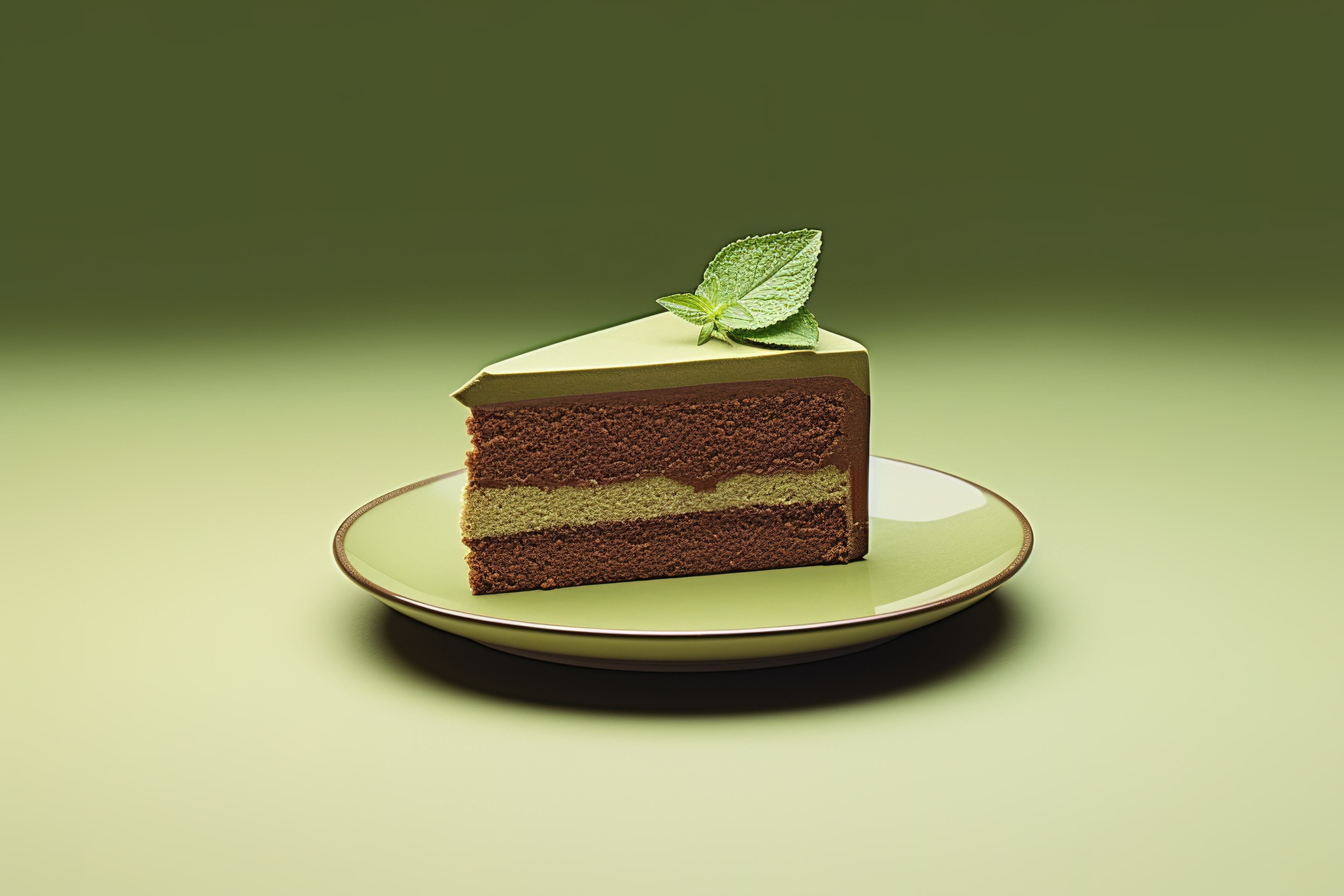绿色抹茶蛋糕图片