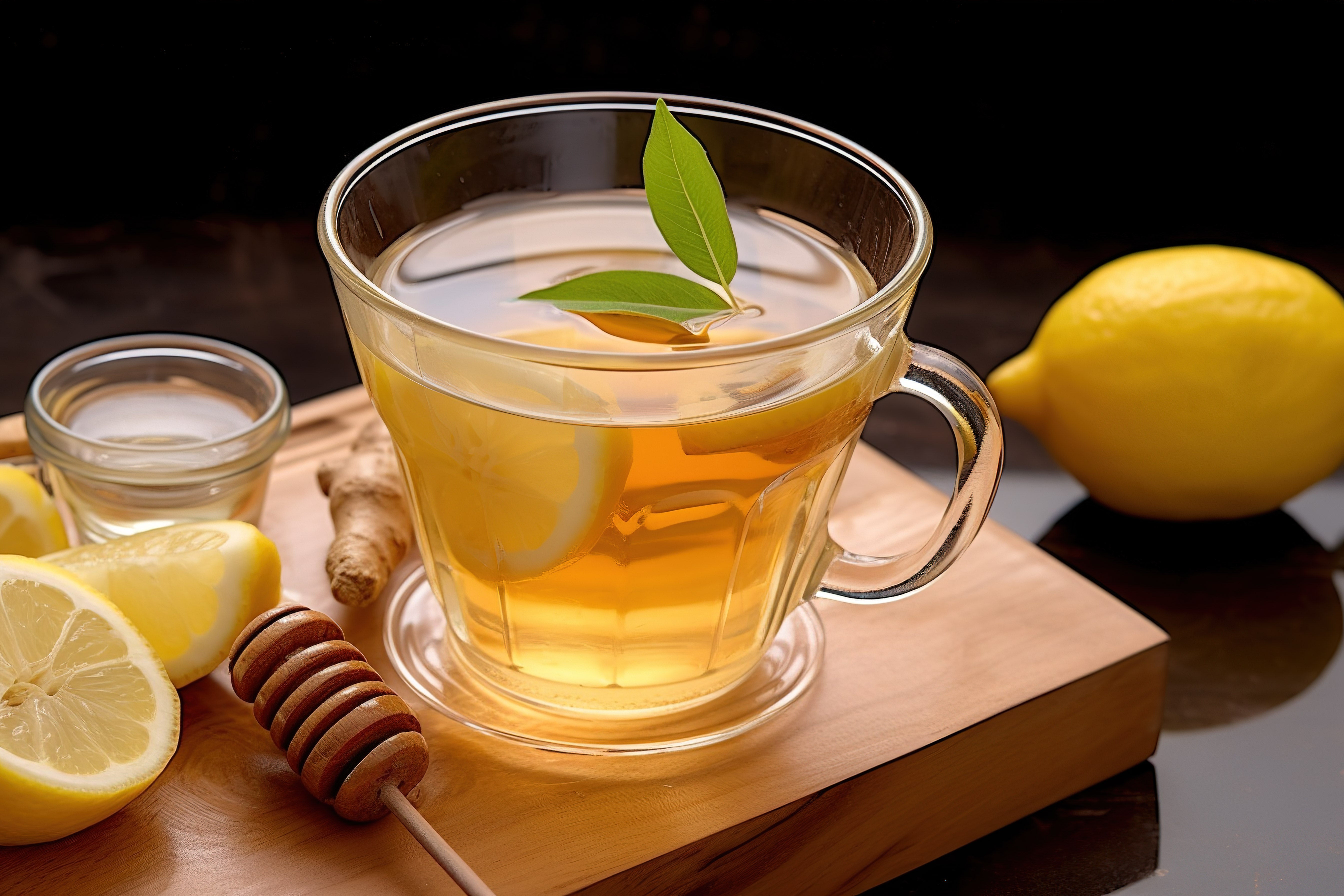 一杯柠檬茶加一些生姜和蜂蜜图片