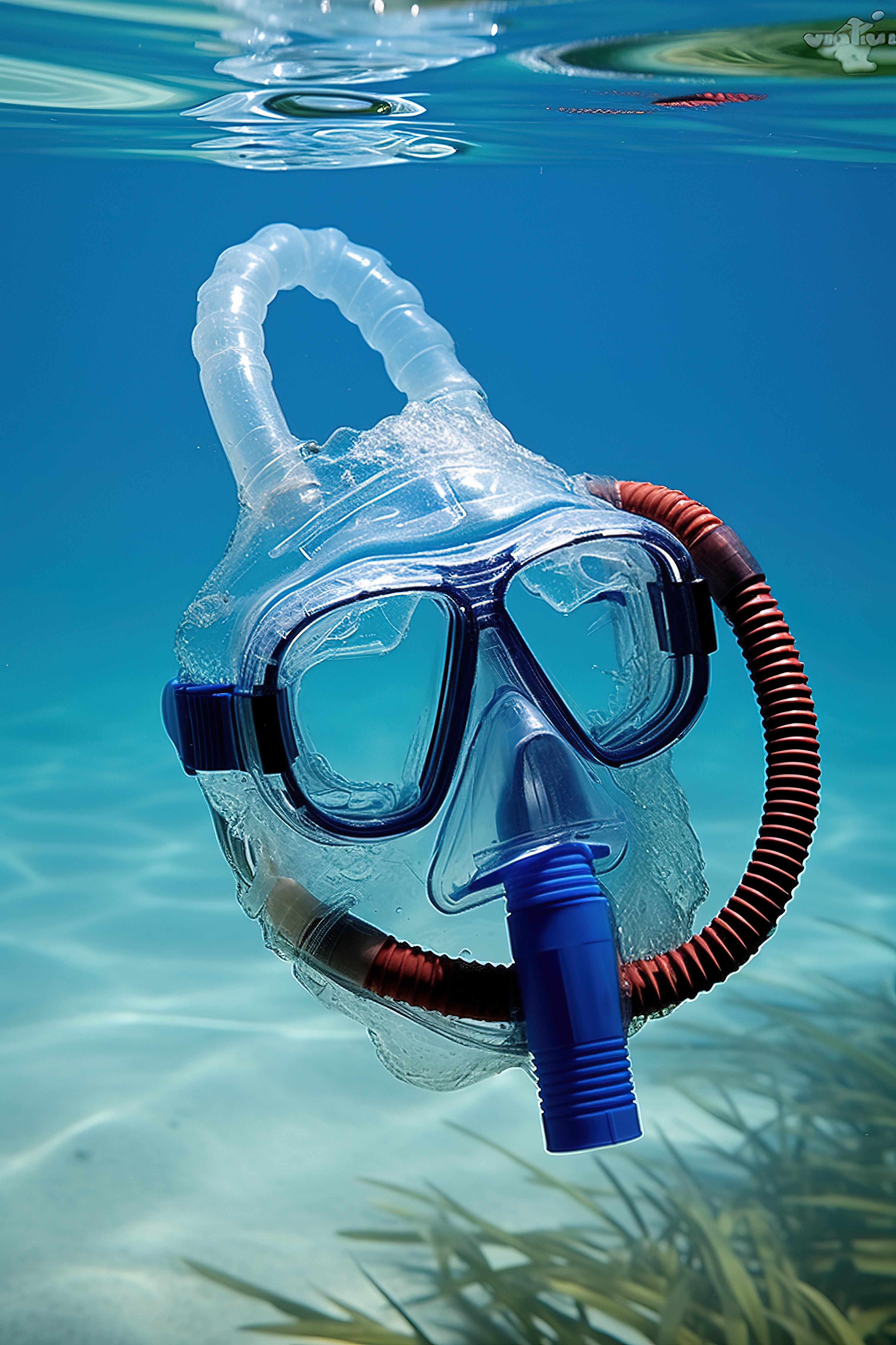 水肺潜水面罩和通气管图片