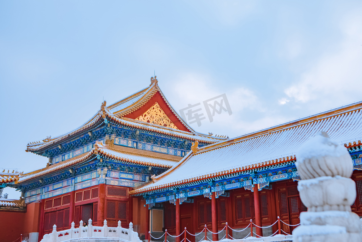 故宫的雪景摄影图图片