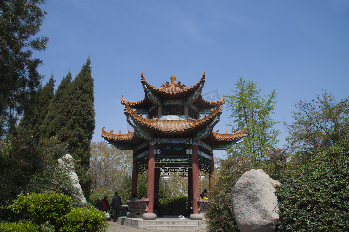 郑州人民公园摄影之阁亭摄影图图片