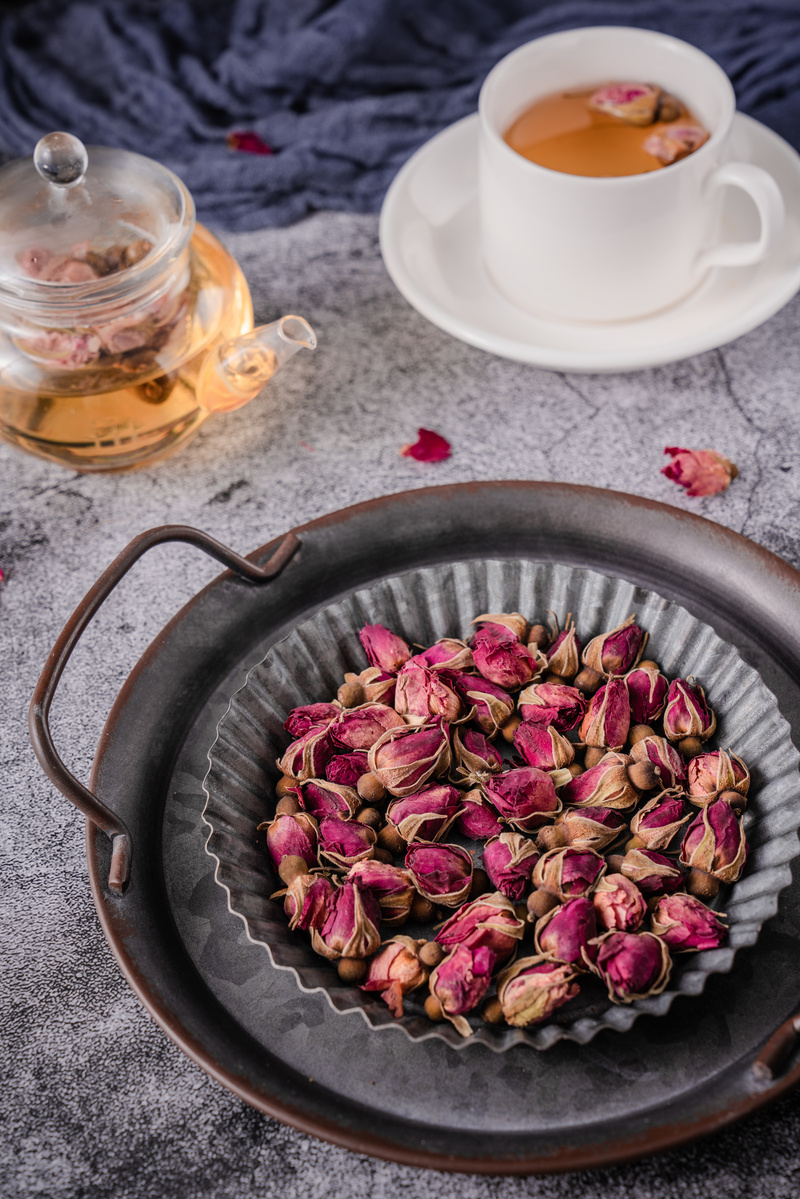 茶饮茶艺花茶玫瑰茶干摄影图配图图片