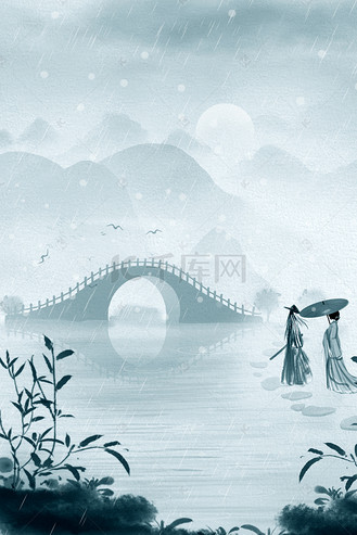 雨天雪天送别剑客仕女