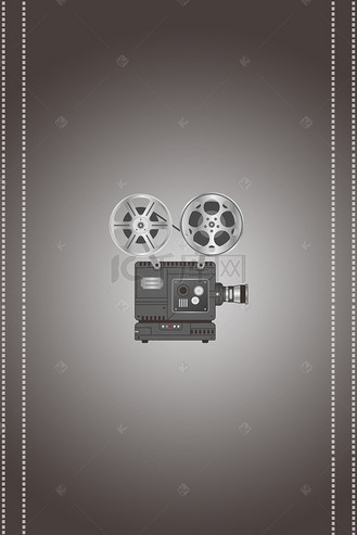 电影海报胶卷红色简约海报