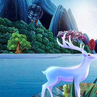 蓝色手绘山水图片_蓝色手绘山水素材-蓝色手绘山水图片大全-千库网