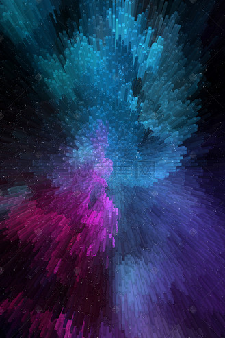 3d柱体几何彩色渐变背景海报