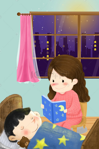 温馨母亲孩子图片素材_温馨母亲哄孩子睡觉温暖背景