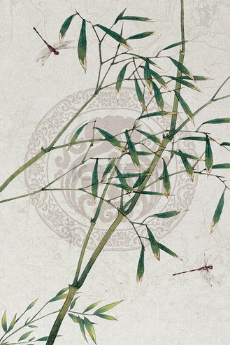 古风竹子手绘背景