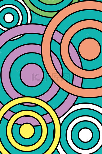 同心圆多彩多色几何图形背景海报