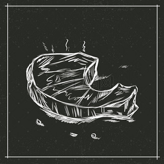 手绘食物牛排背景图