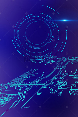 深紫色电子线路板科技海报背景