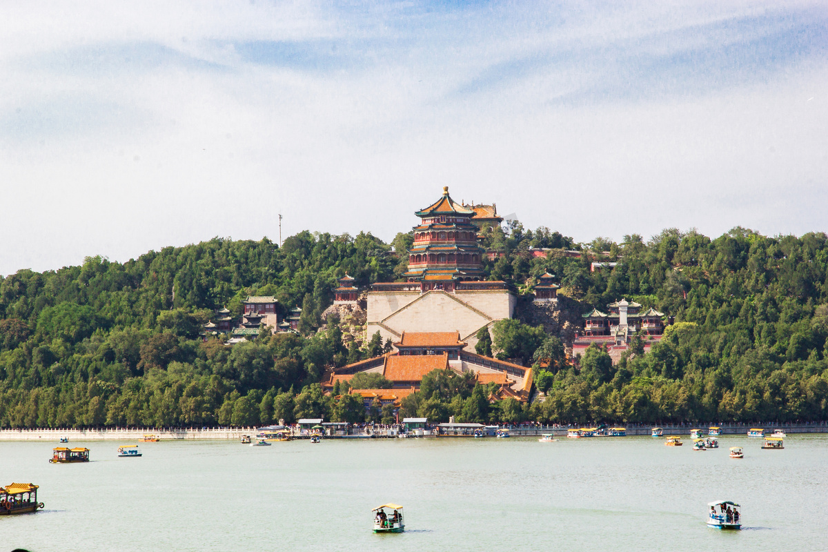 颐和园湖泊建筑美景摄影图图片