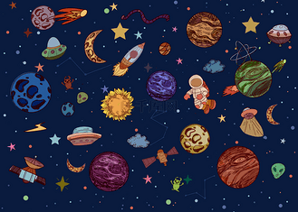 漂亮的星球在宇宙旅行