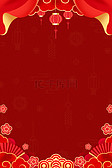 中国风红色春节新年幕布吉祥纹背景