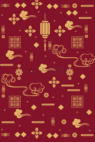 psd免抠背景红色中国风底纹祥云图案电商海报背景个人vip和企业vip