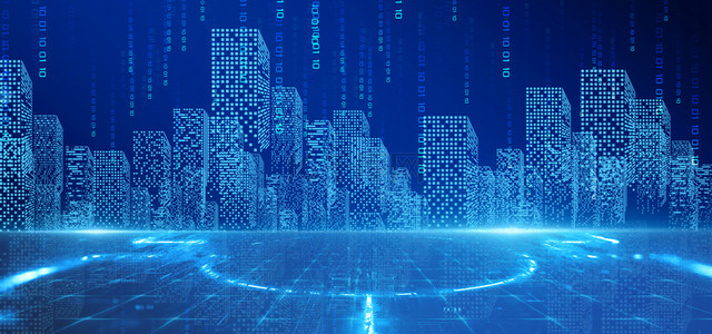 科技城市蓝色简约商务