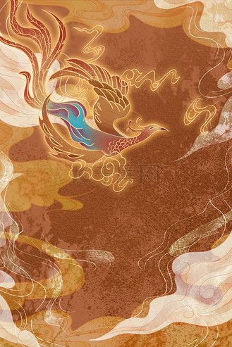 国潮敦煌飞天壁画插画背景