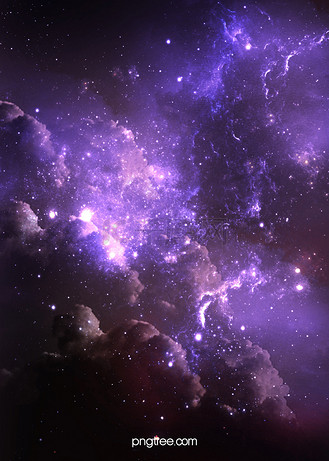 紫色系创意质感手绘星空背景