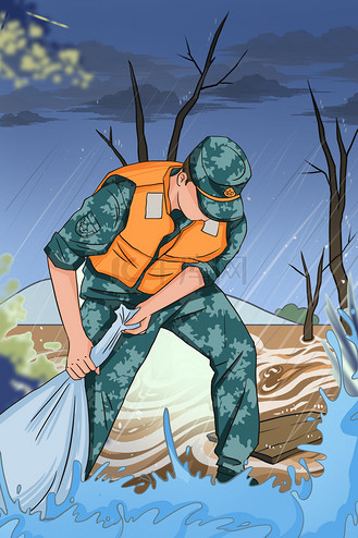 洪水蓝色预警图片_洪水蓝色预警设计图片素材大全-千库网