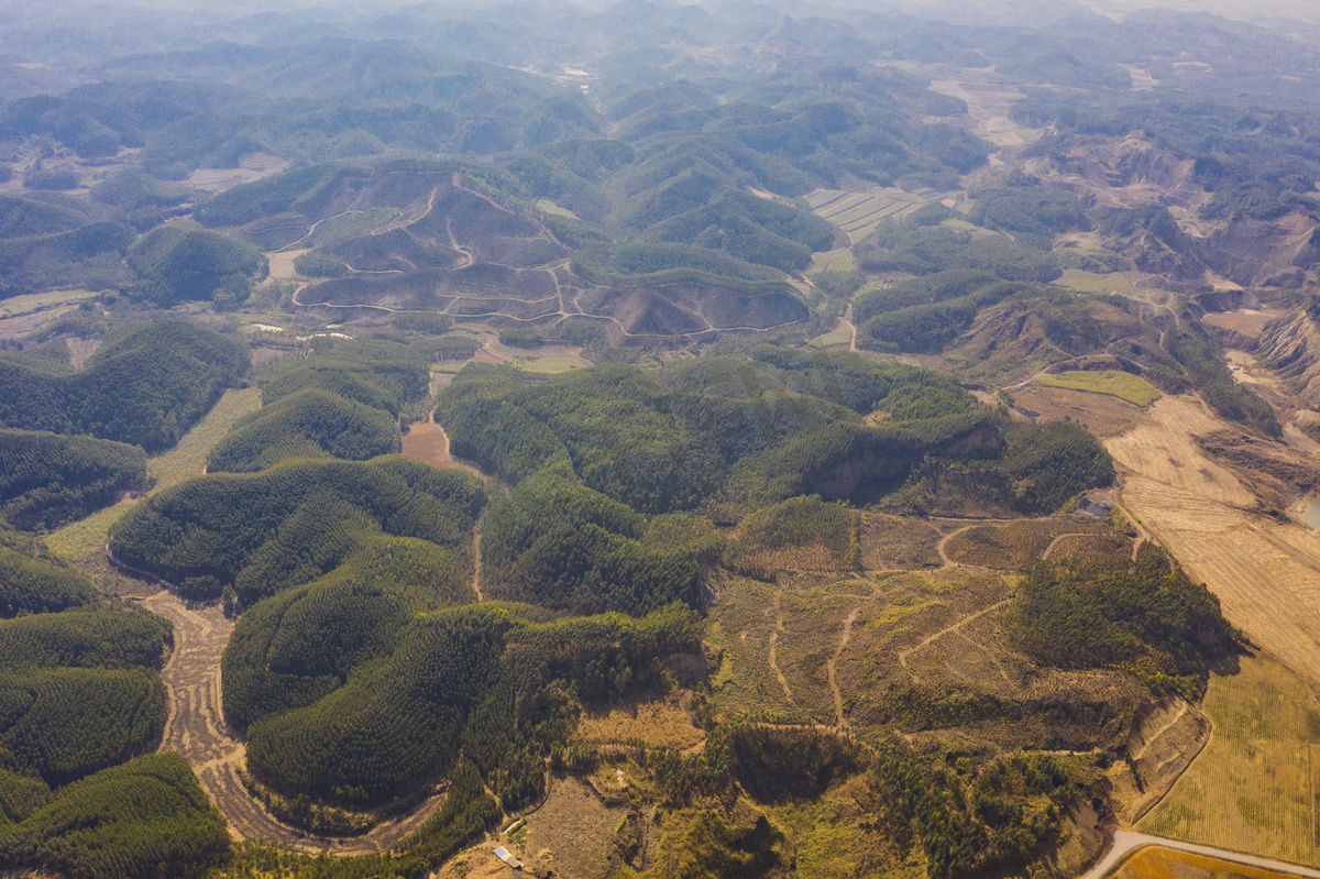 自然中午中国黄土高原航拍风光土地无人机摄影图配图图片