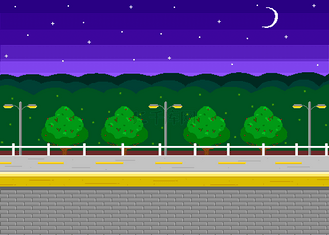 游戏夜景图片素材_城市道路夜景像素背景