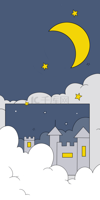 夜晚城堡背景海报个人vip和企业vip免费下载插画迪士尼游乐园夜景星空