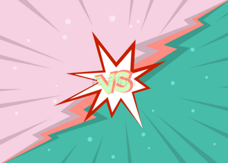 爆炸图标双色渐变卡通vs背景