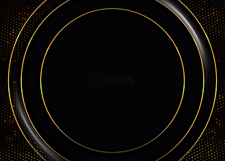 多层圆环抽象商务金色背景