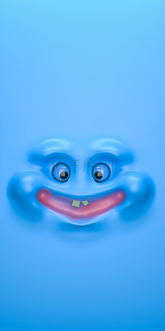 3d蓝色大嘴巴卡通表情壁纸