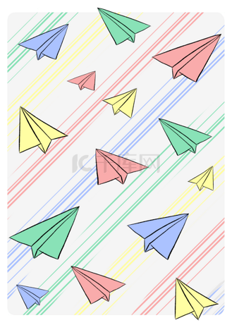 飞机卡通背景企业vip免费下载免抠元素彩虹图案的纸飞机png免扣素材