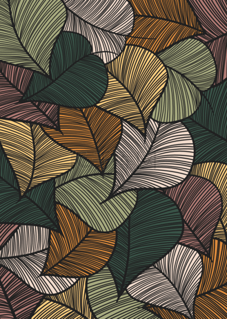 抽象的心形图片素材_复古叶子抽象背景心形叶子