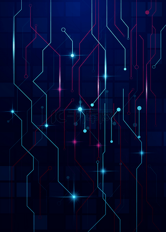 科幻电路线条光效背景