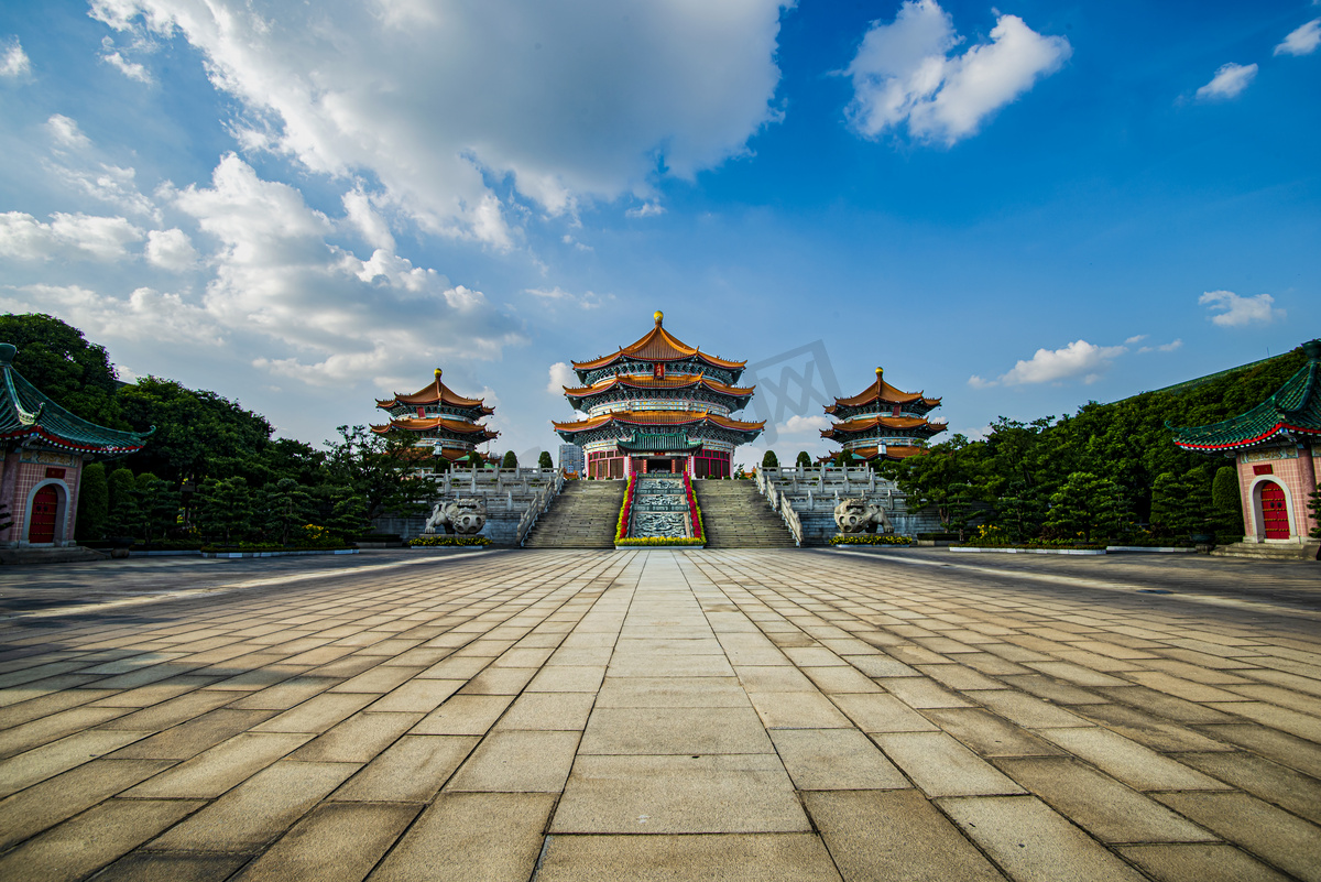 广州花都区三清殿圆玄道观古建筑摄影图配图图片