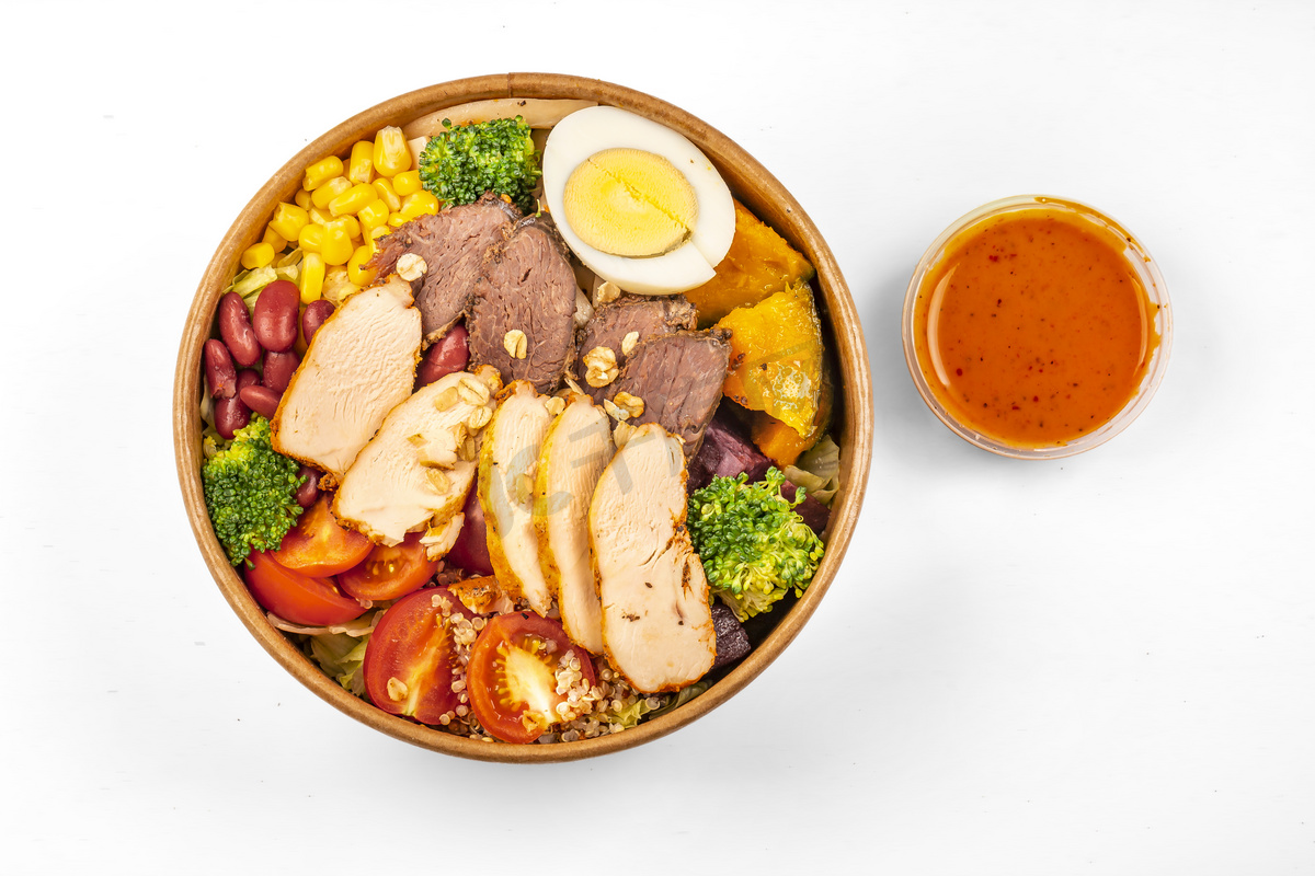 健康轻食营养凯撒沙拉时蔬午餐摄影图配图图片