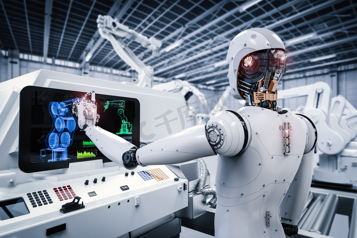 机器人在工厂工作人工智能图片