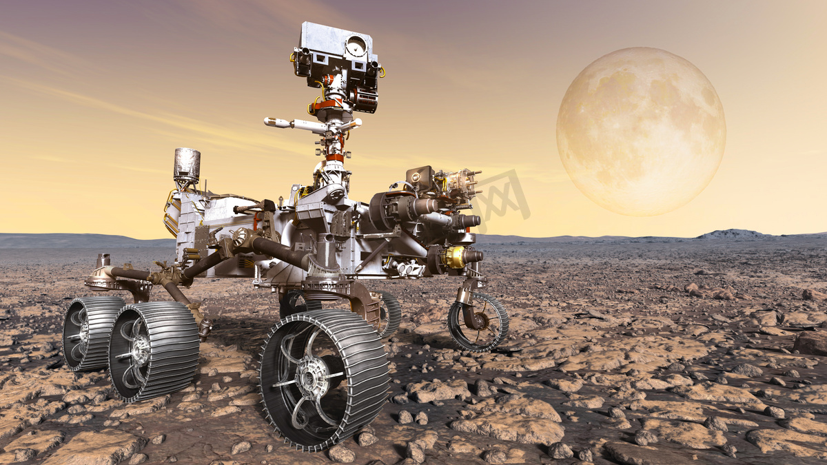 火星漫游者探索火星表面。美国国家航空航天局提供的这一图像的元素图片