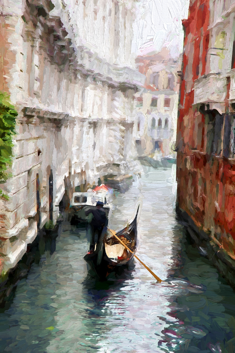 威尼斯贡多拉，意大利油画图片