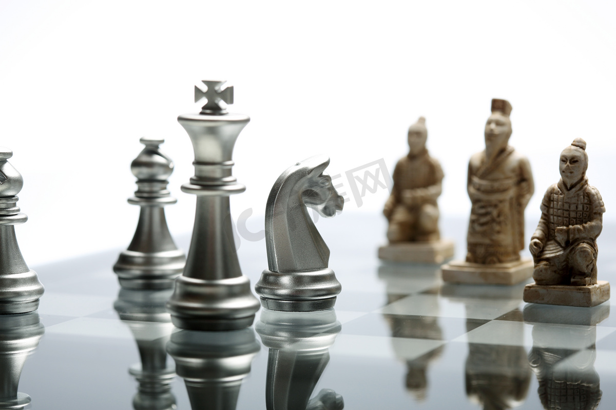 静物兵马俑国际象棋图片