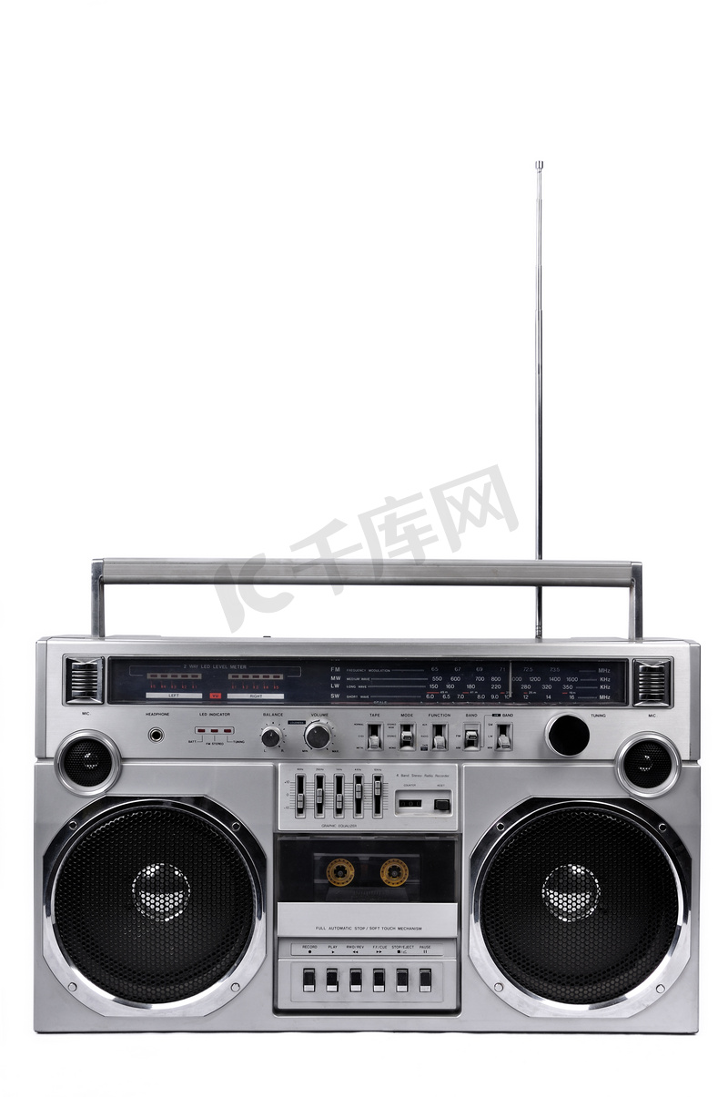 20 世纪 80 年代银贫民区收音机音箱与天线了孤立在 w图片