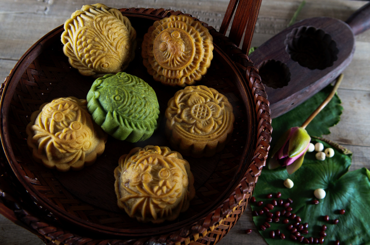 月饼, 中国中秋节食品.图片