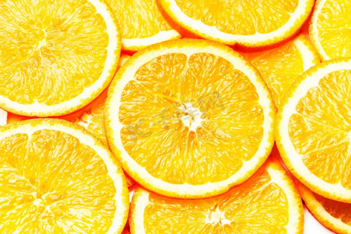 切片鲜橙色水果图片